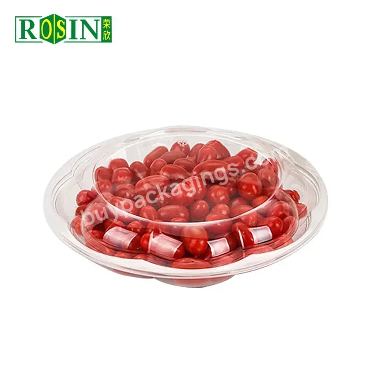 32 40oz Transparent Pet Fruit Salad Bowls Disposable Plastic Food Bowls Manufacturer With Lids For Nuts