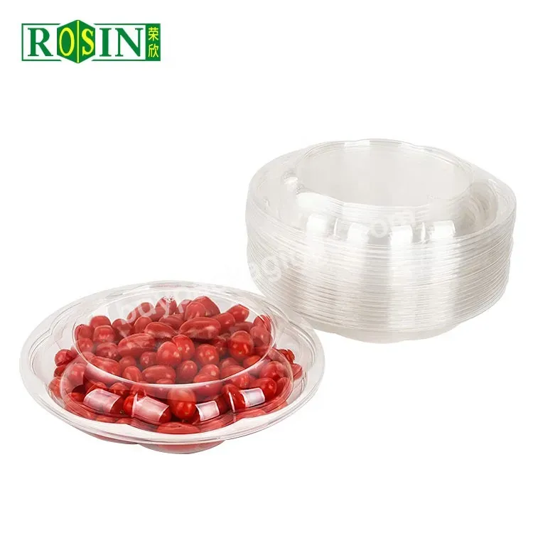 32 40oz Transparent Pet Fruit Salad Bowls Disposable Plastic Food Bowls Manufacturer With Lids For Nuts