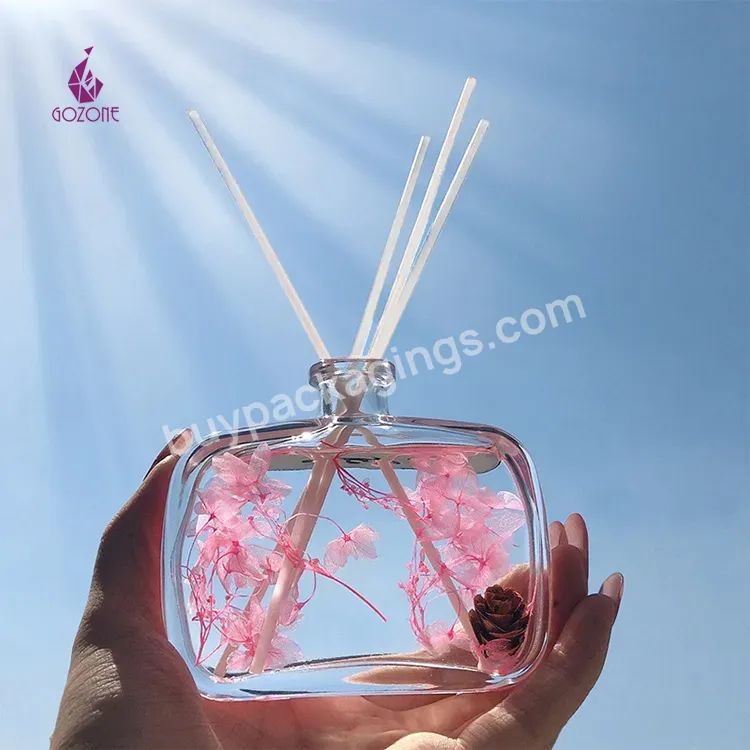 350ml Clear Empty Glass Bottle For Reed Diffuser Empty Glass Room Diffuser Bottles With Wooden Lids - Buy 200ml Glass Diffuser Bottle,Empty Glass Bottle For Reed Diffuser,Empty Glass Room Diffuser Bottles With Lids.