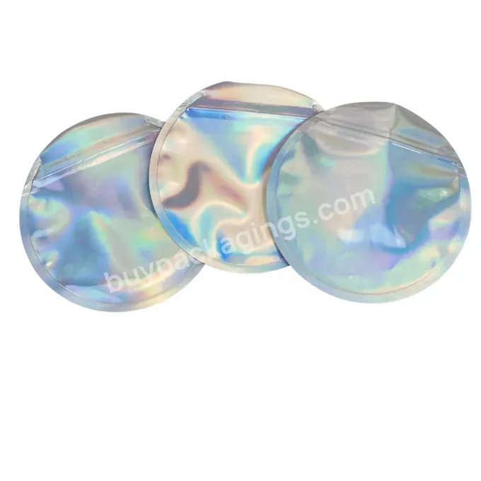 3.5g 7gram 4 Inch 5 Inch Diameter Round Shaped Circle Die Cut Mylar Zipper Bags 3.5g Holographic Bags - Buy 3.5g Die Cut Bag,3.5g Hologram Mylar Bag,3.5g Holographic Bags.
