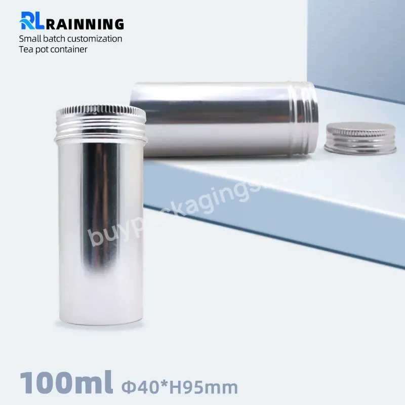 3.5oz 100ml D40*h95mm Tea Box/can Food/cosmetics/spices Silver Cans Aluminum Jars With Screw Lid - Buy Silver Cans Aluminum Jars With Screw Lid,Metal Can,Silver Aluminum Screw Lid Jar For Tea Box/can Food/ Can Lid Custom By Sticker.