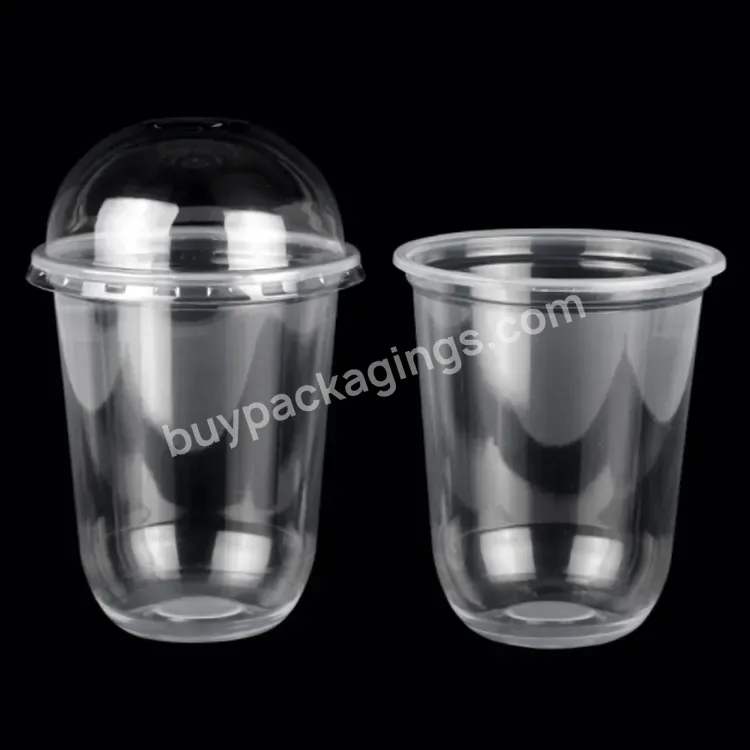 360ml Clear Disposable Plastic Pp Boba Cold Drink Color Plastic Logo U Cups With Lids