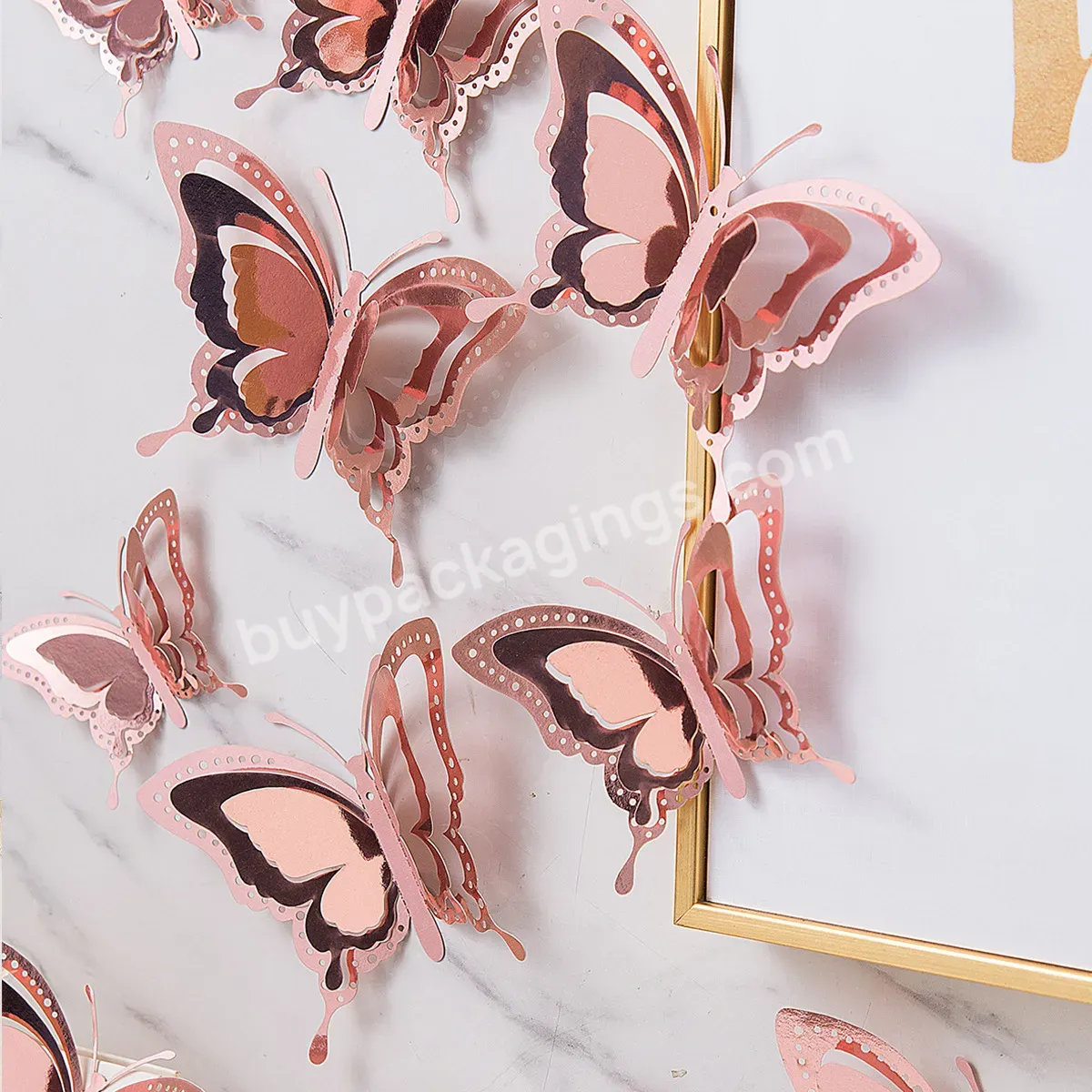 3d Metal Skeleton Butterfly Wall Stickers Flower Bouquet Decoration Wedding Home Decoration Butterfly Stickers - Buy Butterfly Stickers For Flower Gold Butterfly For Flower Decoration,Butterfly Wall Stickers Flower Accessories 3d Butterfly Sticker Di