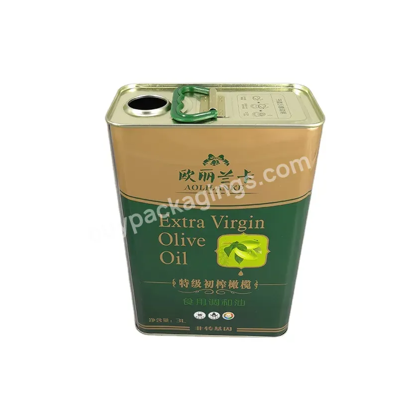 3l Custom Printing Square Shape Metal Food Grade Olive Oil Edible Oil Packaging Tin Can - Buy 3l Olive Oil Tin Can With Lid,Custom Printing Tin Can For Food Grade Oil,1l 2l 3l 4l 5l Square Shape Olive Oil Can.