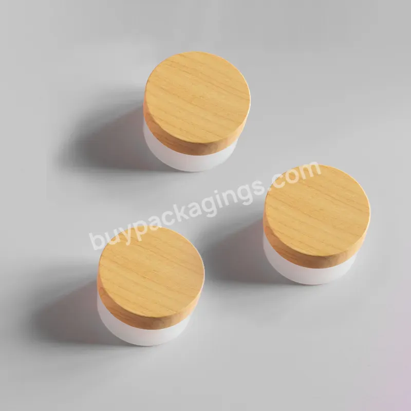 3oz Empty Bamboo Cream Jars Wood Cap White Pp Cosmetic Wooden Jar With Lid - Buy Pp Jar With Bamboo Lid,Mini Pp Jar With Bamboo Lid,Refill Cosmetic Jar.
