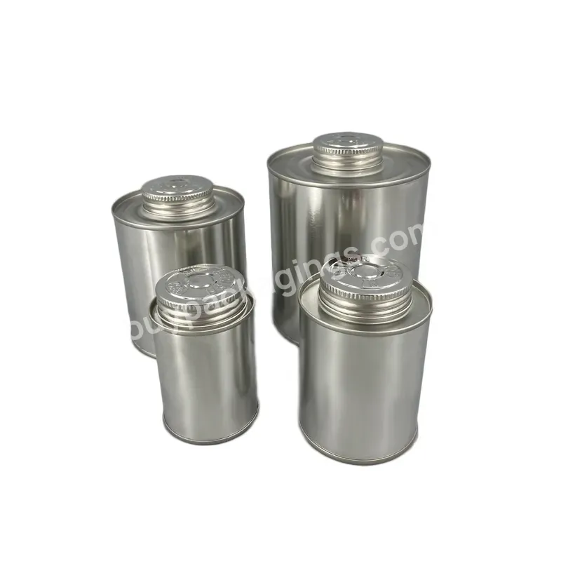 40z 118ml Pvc/cpvc/ Upvc Empty Iron Can Glue Solvent Cement Metal Can With Dauber Brush - Buy Round,Pvc Tin Can,Can Container.