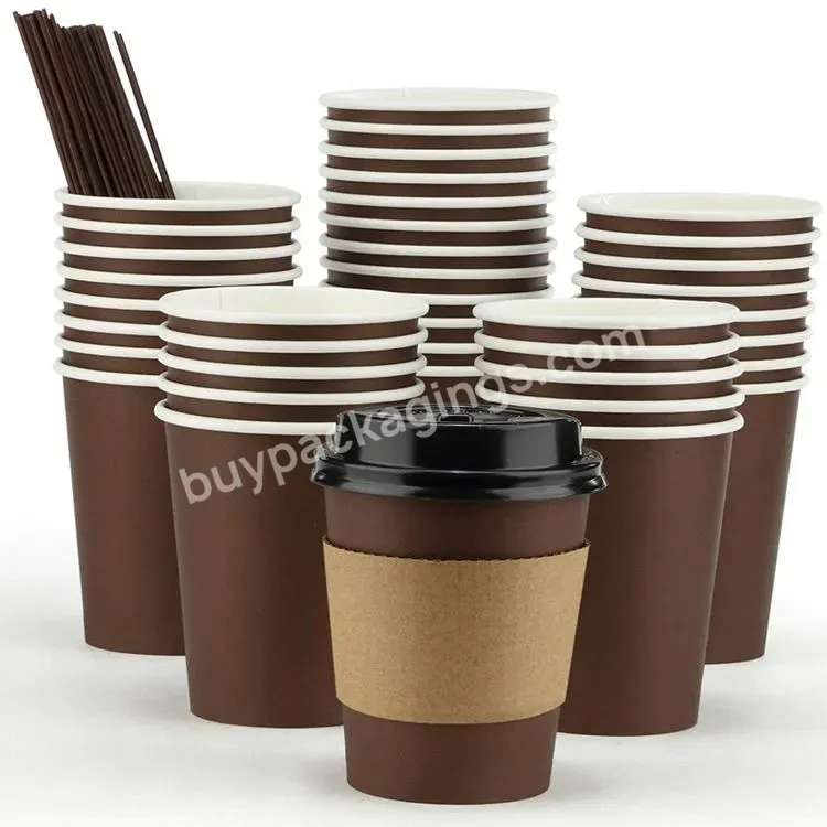 4/6/8oz Disposable Paper Cup Hot/cold Drink Single/ripple/double Wall Coffee Paper Cup
