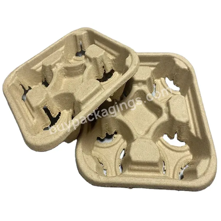 4cups Coffee Portable Takeout Coffee Paper Cup Carrier Biodegradable Disposable Coffee Paper Holder Tray - Buy Coffee Carry Tray,Paper Tray For Coffee,Coffee Takeaway Tray.