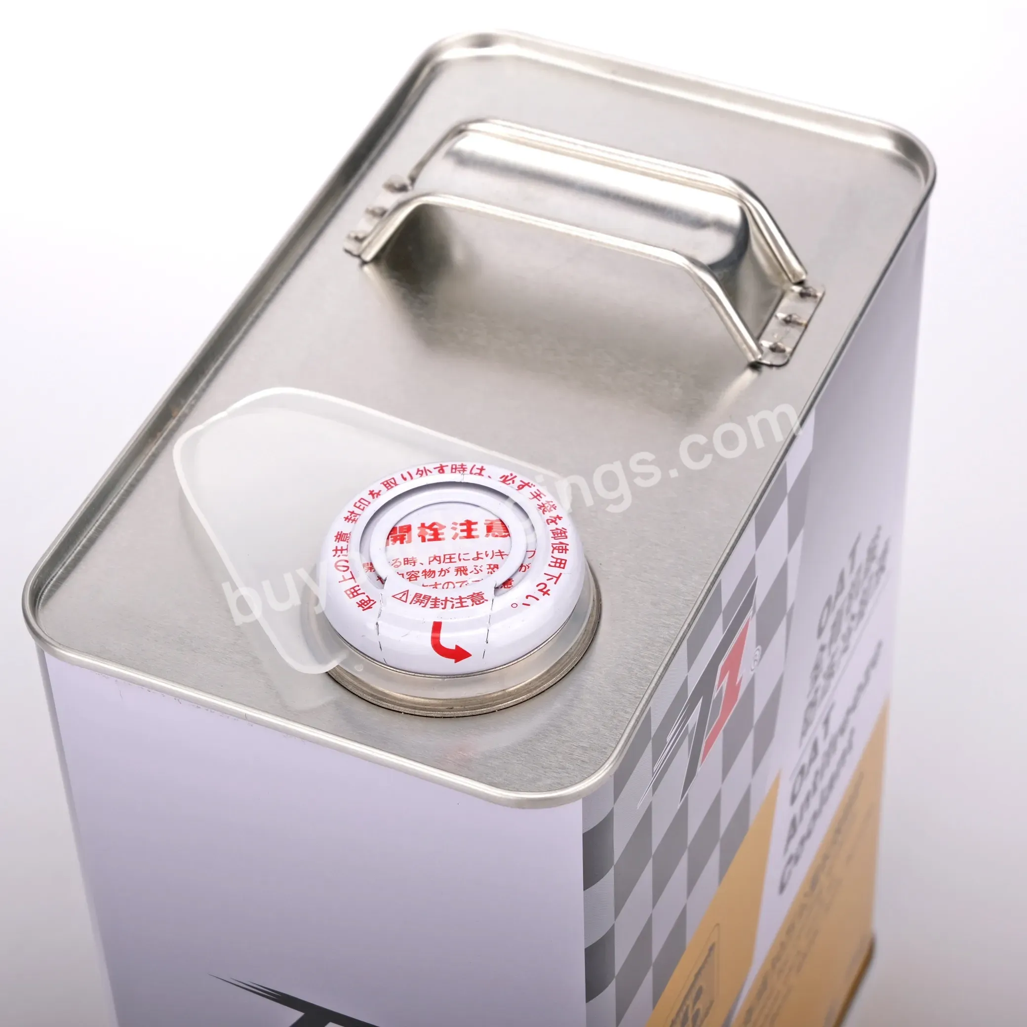 4l Square Metal F-style Tin Can With Metal Screw Top For Paint Engine Oil Antifreeze Coolant - Buy Engine Oil Packaging,4l Square Metal Oil Can,4 Liters F-style Engine Oil Can.