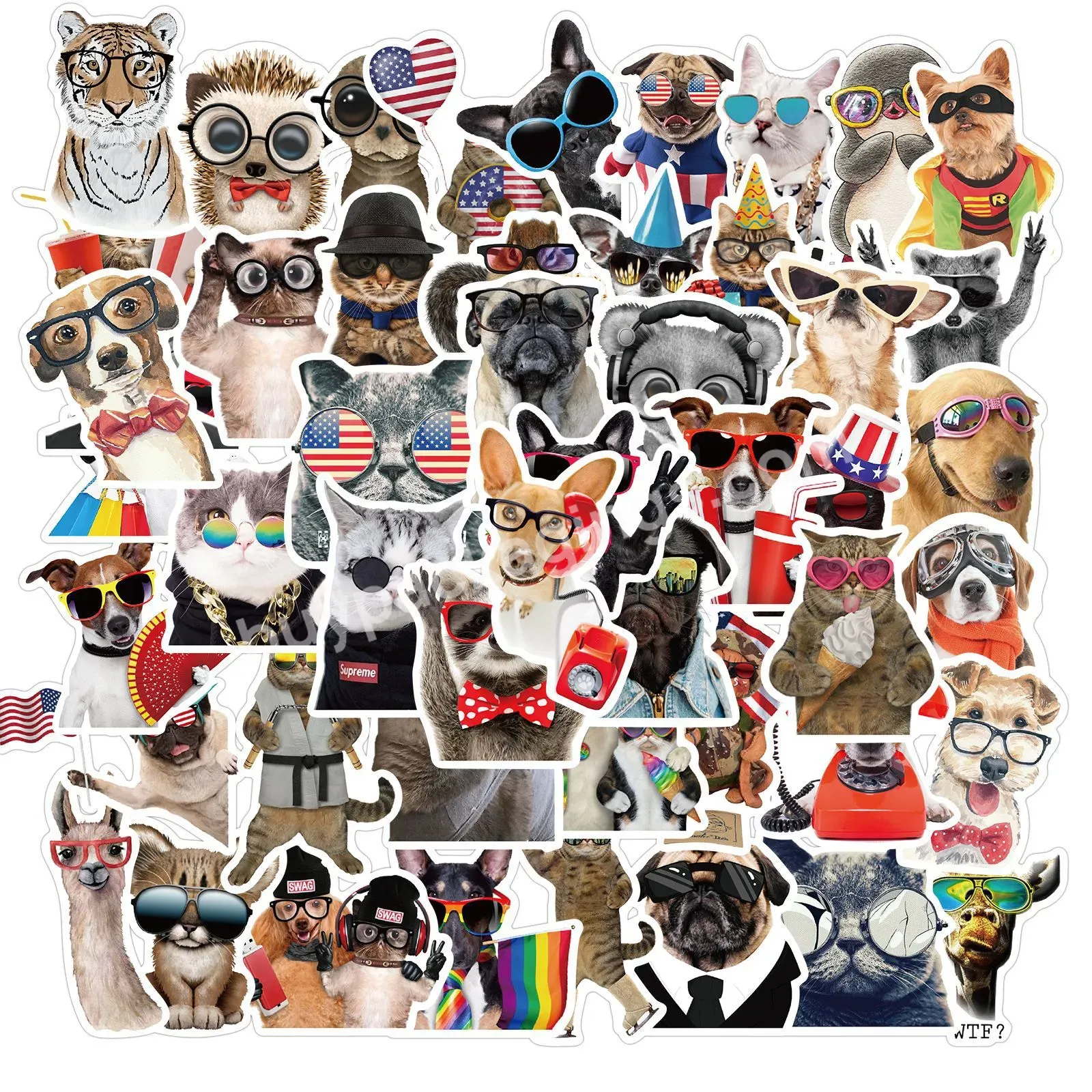 50 Pc/set In Stock Animal Glasses Sticker - Buy Glasses Sticker,Glasses Sticker,Glasses Sticker.