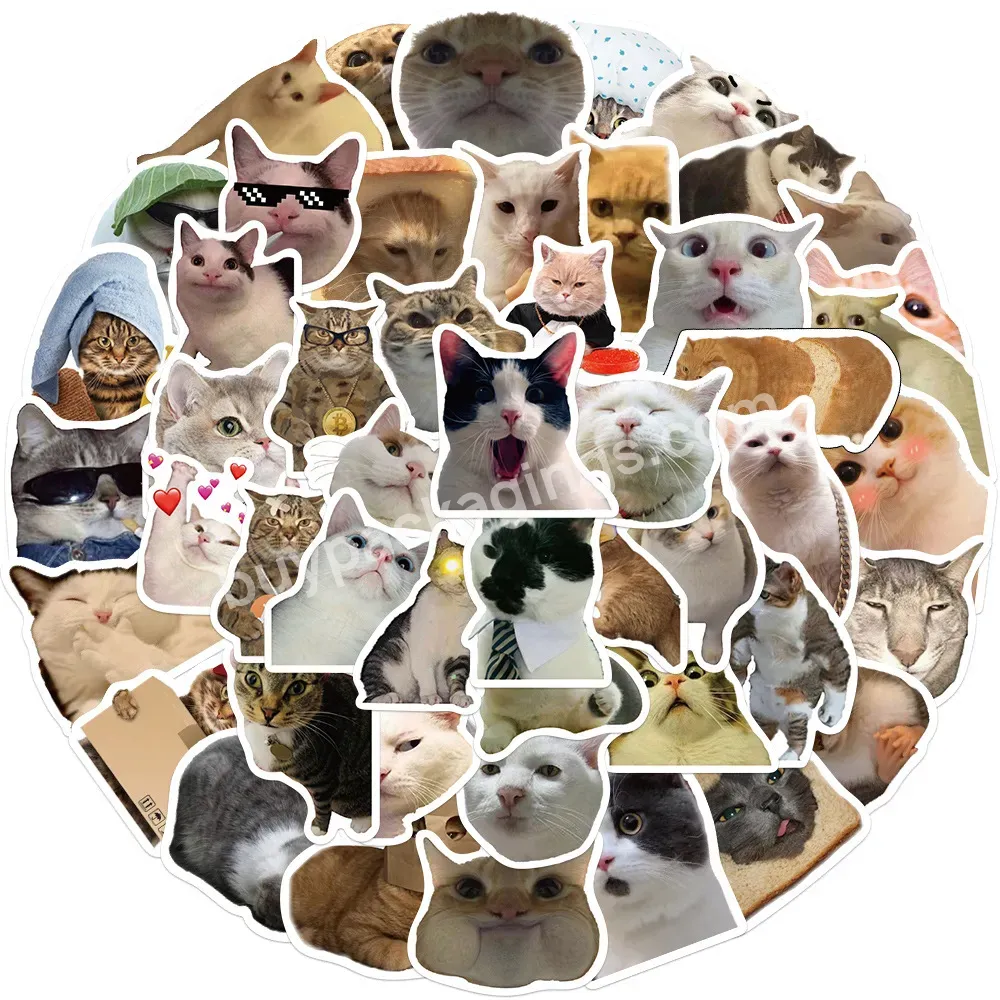 50 Pc/set In Stock Vinyl Cute Cat Sticker - Buy Cat's Stickers,Cute Cat Stickers,Vinyl Stickers.