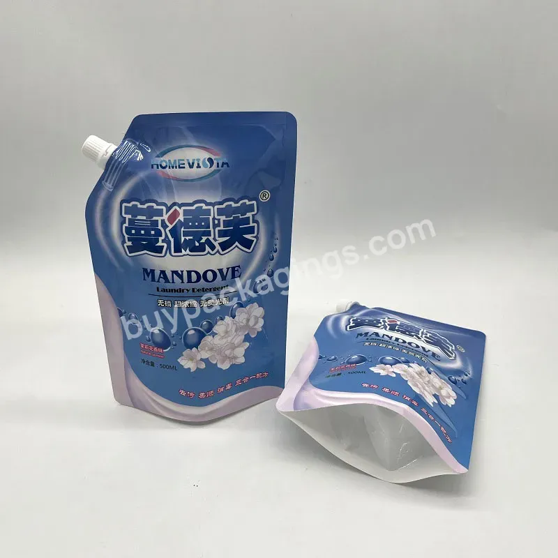 500ml 1 Liter Customized Plastic Stand Up White Pe Liquid Corner Spout Pouch Laundry Detergent Packaging Bag - Buy 500ml Laundry Detergent Spout Bag,Smell Proof Free Biodegradable Pp Opp Spout Bags,Stand Up Refill Sachet Pouches Soap Spout Pouch.