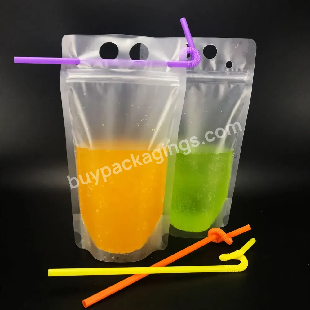 500ml Frost Mylar Plastic Zipper Packaging Food Grade Juice Drink Bag Pouches With Straw - Buy Food Grade Drink Pouches,Drink Pouches,Drink Pouches With Straw.