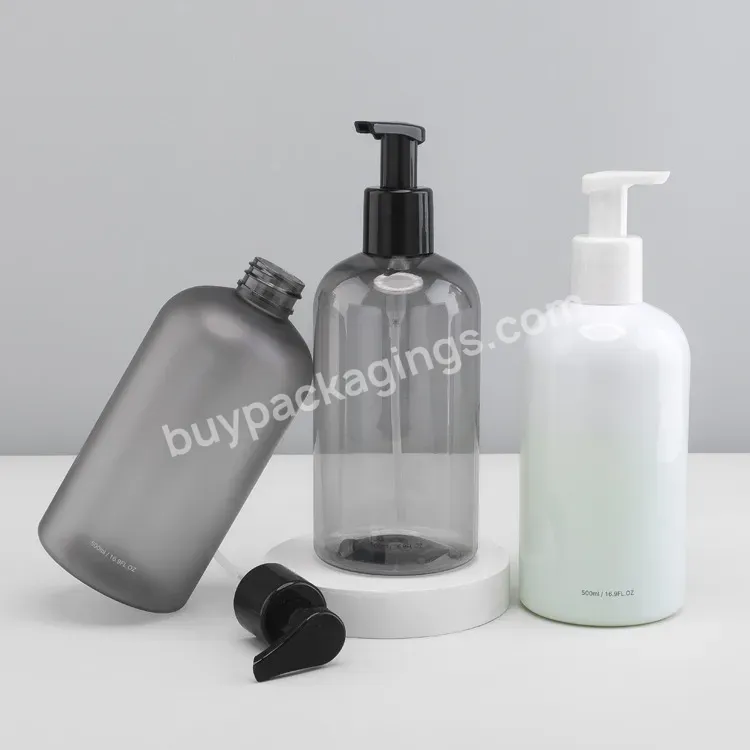 500ml Grey Custom Refillable Bathroom Plastic Pet Lotion Pump Shower Gel Shampoo Lotion Bottle - Buy Lotion Pump Bottle,Lotion Bottle,Pet Shampoo Lotion Bottle.