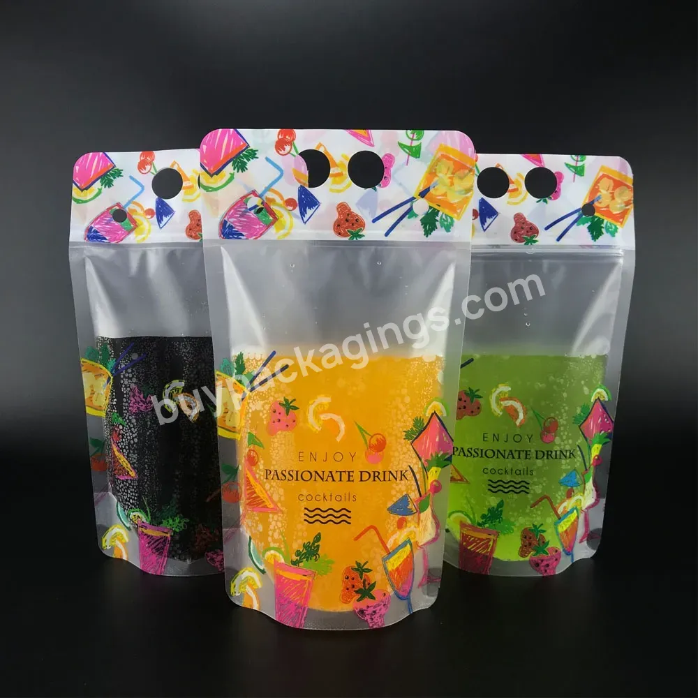 500ml Matte Printing Transparent Standup Plastic Frozen Soft Drink Pouch With Ziplock - Buy Drink Pouch With Ziplock,Standup Drink Pouch,Soft Drink Pouch.