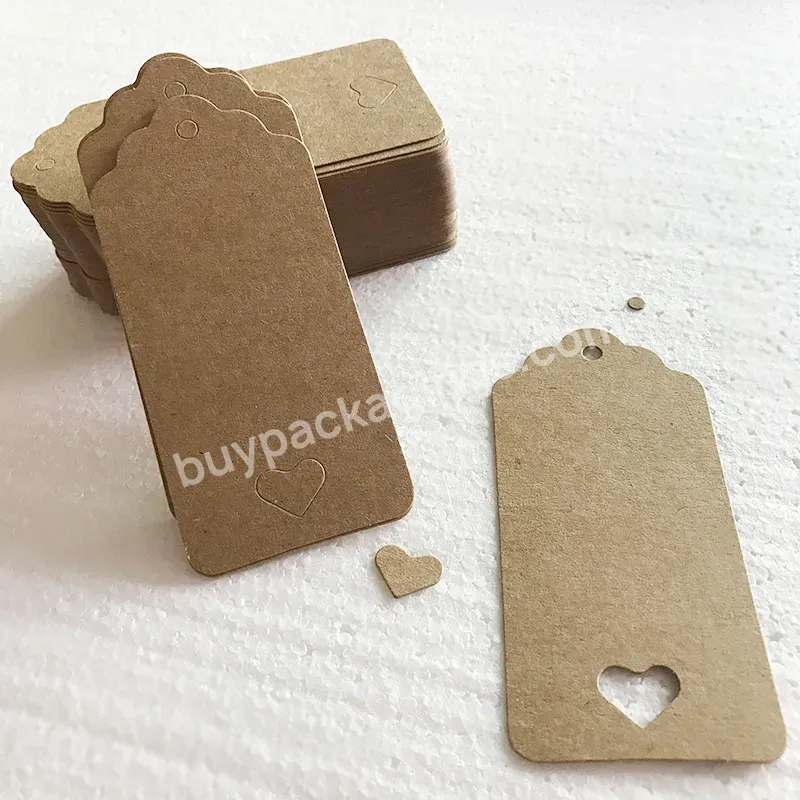 500pcs Diy Kraft Paper Tags Brown Rectangle Heart Label Luggage Wedding Note Blank Price Hang Tag Kraft Gift - Buy Kraft Paper Gift Tag,Price Hang Tag,Brown Rectangle Heart Kraft Tag.