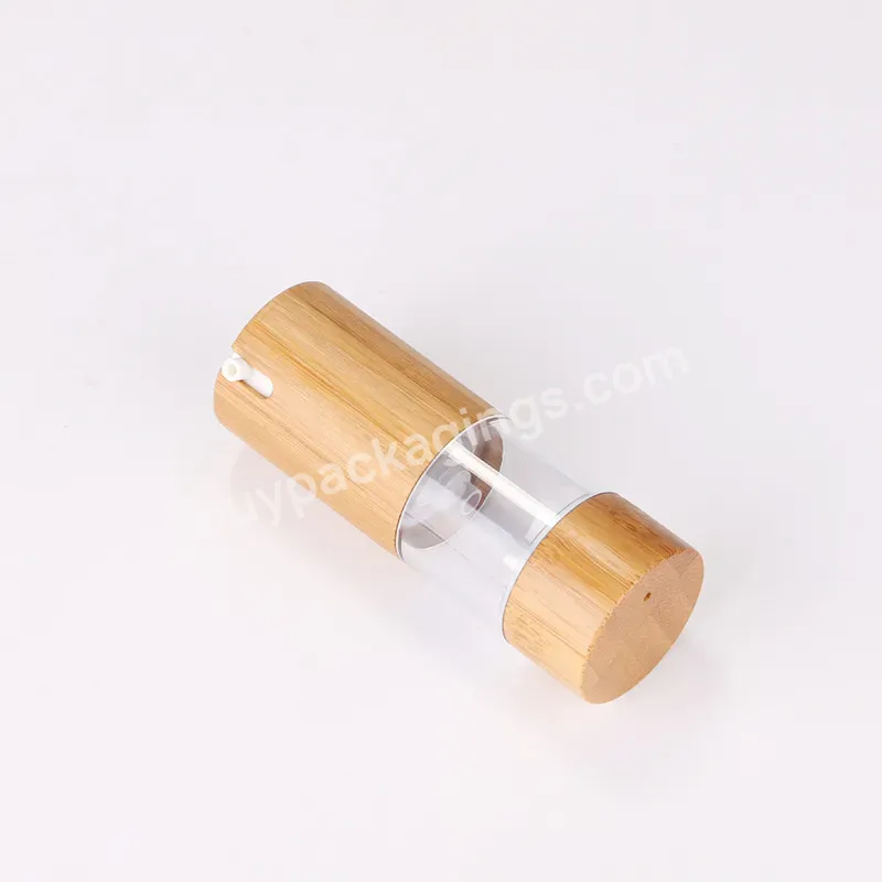 50ml 100ml Cosmetics Packaging Bamboo Transparent Airless Pump Bottle Supplies - Buy Bamboo Airless Bottle,Bamboo Airless Pump Bottle,Cosmetics Packaging Supplies.