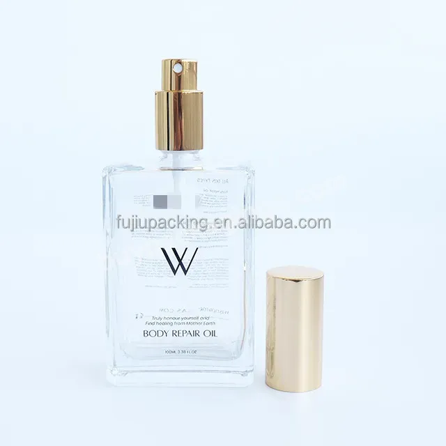 50ml Clear Transparent Spray Perfume Bottle With Gold Black Silver Cap