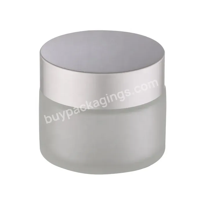 50ml Frosted Cosmetic Face Cream Glass Jar With Aluminum Cap - Buy Cosmetic Cream Jar,Glass Face Cream Jar,Cream Jar.