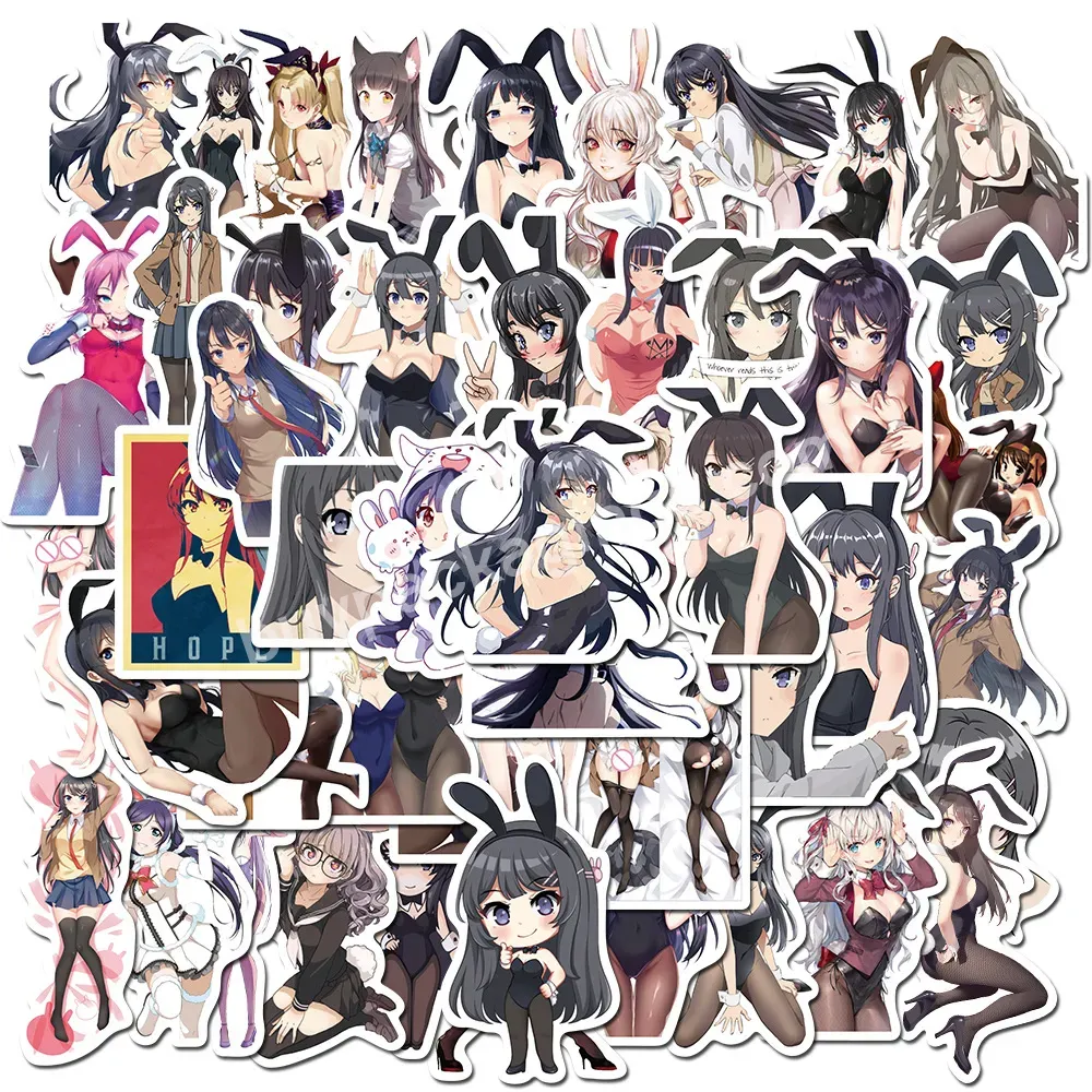 50pc/set In Stock Black Stocking Bunny Girl Sexy Sticker - Buy Black Stockings Sticker,Bunny Girl Sticker,Sexy Stickers.