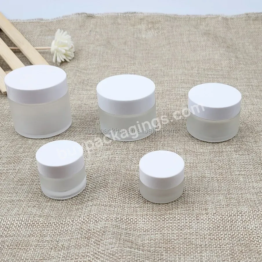 5g 10g 15g 20g 30g 50g 100g 30ml Wholesale Price Empty Clear Frosted Glass Cosmetic Cream Jar With Plastic White Lid