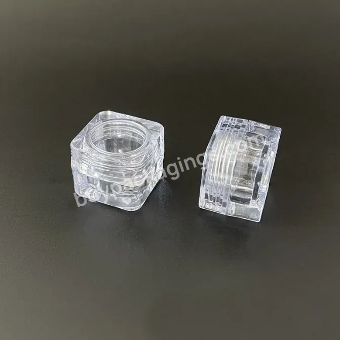 5g Square Shape Clear Acrylic Plastic Cosmetic Eye Cream Jar Face Cream Sample Pot - Buy 5g Square Clear Cosmetic Jar,Acrylic Clear Cosmetic Eye Cream Jar,5g Empty Sample Container For Lip Balm.