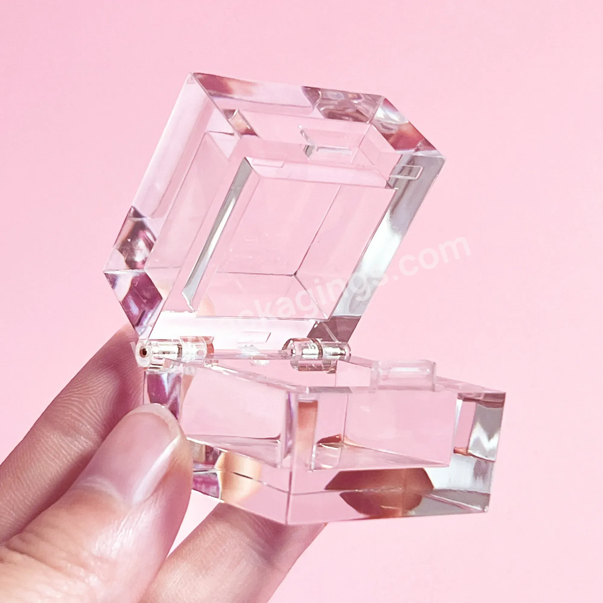 5g Wholesale Clear Empty Heavy Blowed Blusher Case Clear Compact Case Plastic Square Thick Wall Compact Powder Case - Buy 5g Clear Empty Heavy Blowed Blusher Case Transparent Compact Powder Case,Wholesale Factory Price Clear Compact Case With Custom
