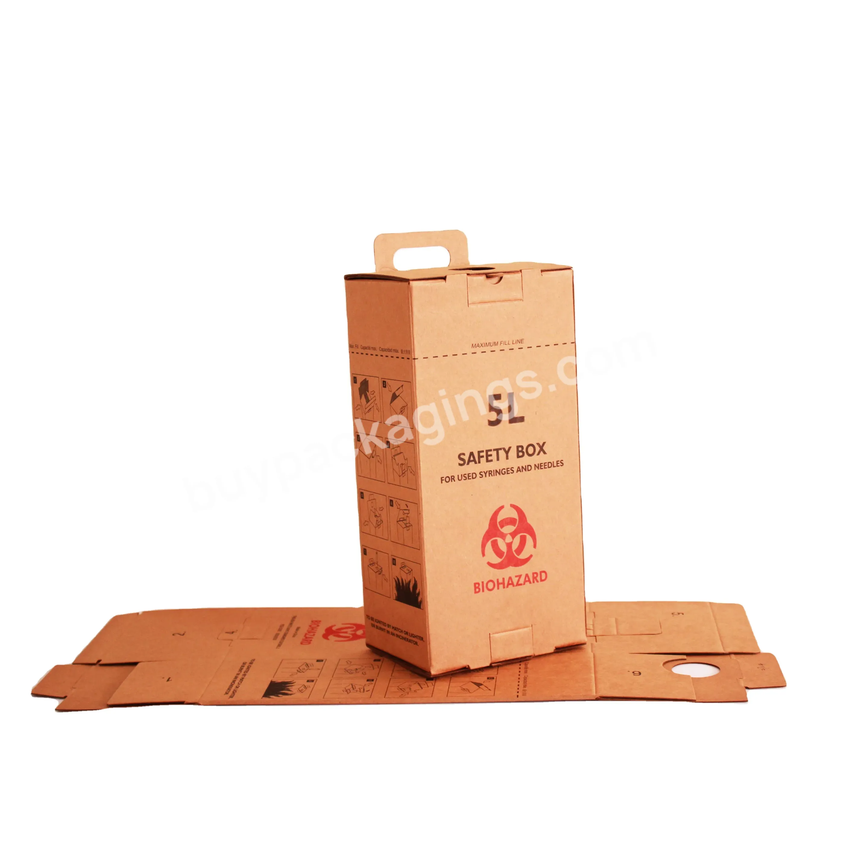 5l 7l 10 Liter Disposable Medical Safety Box Cardboard Sharp Container Medical Safety Box - Buy 5l Safety Box,5lsharp Box,Medical Safety Boxes.