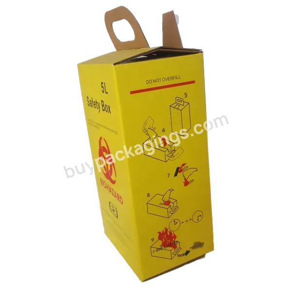 5l Safety Box Hospital Disposal Of Discarded Syringes Needles Packaging Disposable Medical Sharps Containers Corrugated Boxes - Buy 5l Safety Box,Sharp Box,Safety Box.