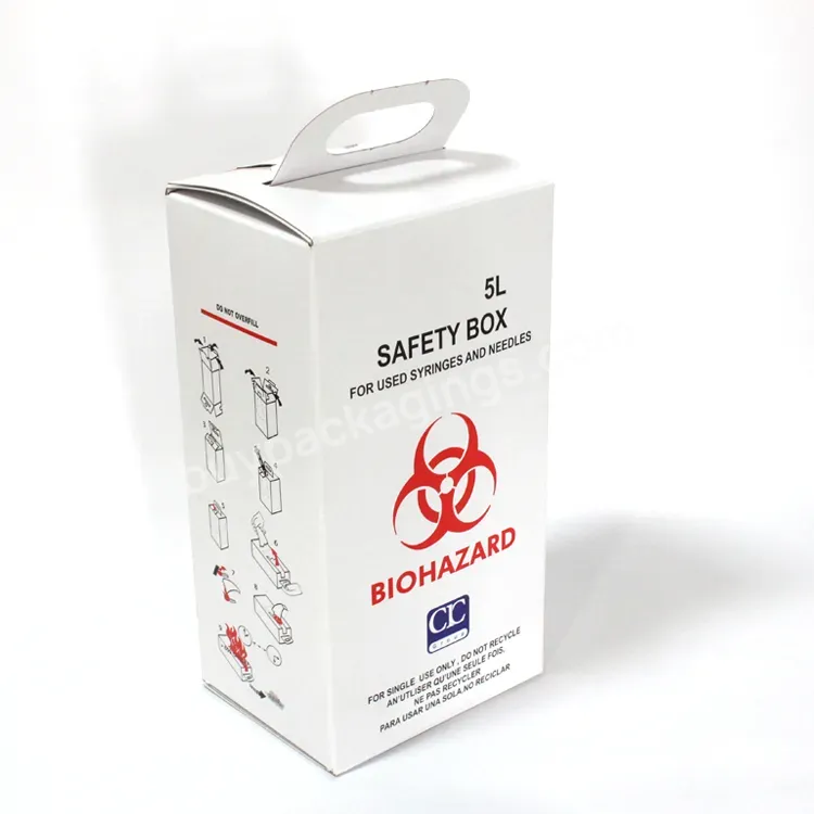 5l Wholesale Medical Waste Needle Collection Box White With Logo Safety Box Sharps Box With Stock Discount Price Disposable - Buy Sharp Box,Medical Disposable Needle Box,Medical Waste Needle Collection Box.