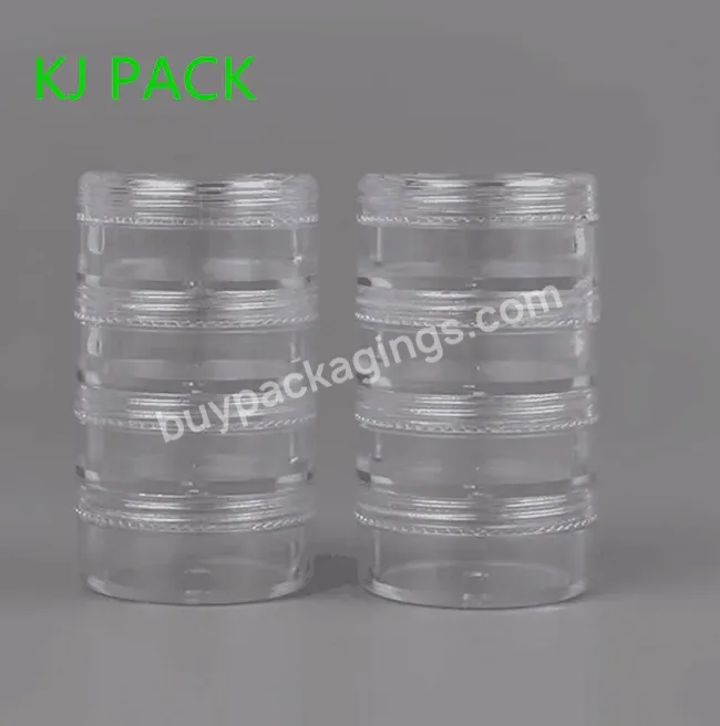 5layers Each Set Cheap 5ml Cosmetic Plastic Small Stack Cream Jars Clear Ps Jar For Travel Set Box - Buy Clear Stack Cream Jar,Storage Round Clear Stacked Cream Jars,Plastic Stack Clear Jar.