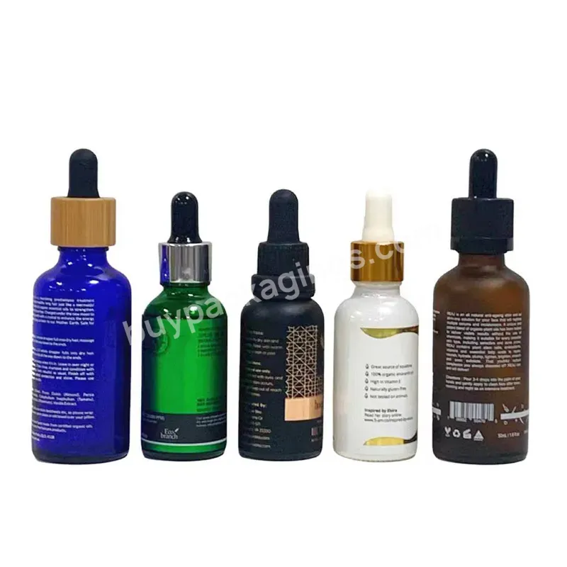 5ml 10ml 15ml 20ml 30ml 50ml 100ml Frosted Green Blue Amber Clear Essential Face Beard Oil Glass Dropper Bottle With Bamboo Lid - Buy Bamboo Dropper Bottles,Glass Serum Bottles,30ml Glass Dropper Bottles.