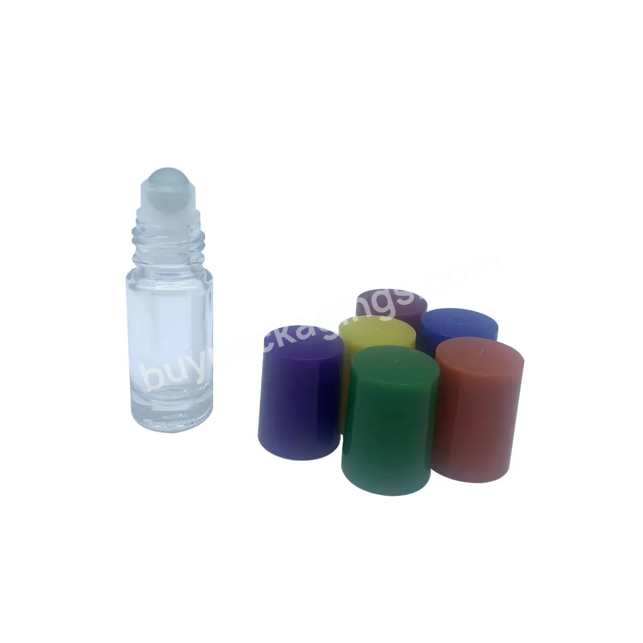 5ml 10ml Thick Bottom Clear Glass Lip Gloss Roller Bottle With Plastic Colorful Lid - Buy 5ml Glass Perfume Roller Bottle,Fragrance Oil Roller Bottles 10ml With Glass Roller Top,5ml Thick Glass Roller Bottle With Colorful Lid And Glass Roller.