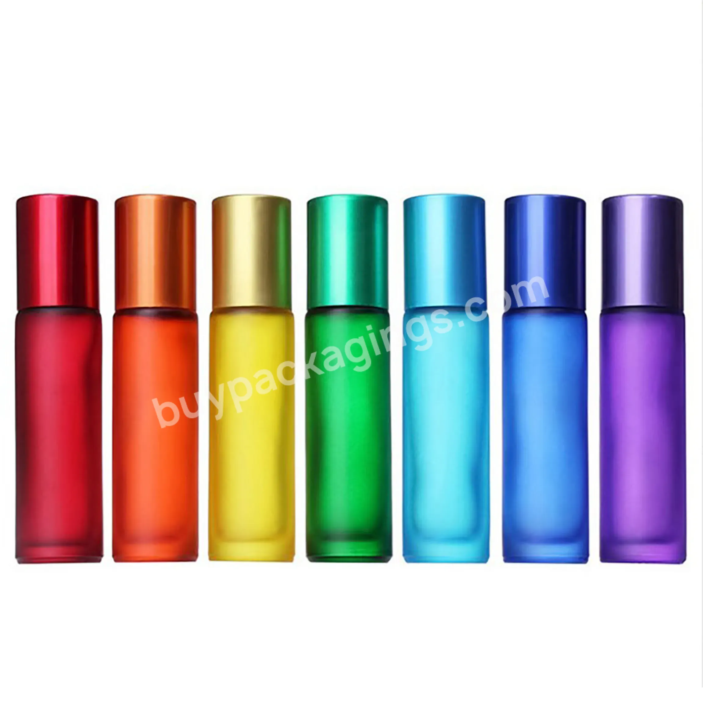 5ml 10ml Thick Bottom Cylinder Colorful Essential Oil Bottle Lip Oil Bottle With Stainless Steel Ball With Aluminum Cap - Buy 5ml 10ml Thick Bottom Cylinder Colorful Glass Ball Bottle,Essential Oil Bottle Lip Oil Travel Bottle,Bottle With Stainless S