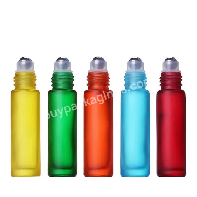 5ml 10ml Thick Bottom Cylinder Colorful Essential Oil Bottle Lip Oil Bottle With Stainless Steel Ball With Aluminum Cap - Buy 5ml 10ml Thick Bottom Cylinder Colorful Glass Ball Bottle,Essential Oil Bottle Lip Oil Travel Bottle,Bottle With Stainless S