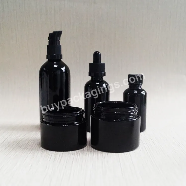 5ml 15ml 30ml 50ml 100ml 150ml 200ml 250ml Black Dark Uv Violet Glass Essential Oil Lotion Cosmetic Bottle And Jar - Buy Cosmetic Glass Bottle,Violet Glass Jar,Drak Glass Cosmetic Bottle And Jar.