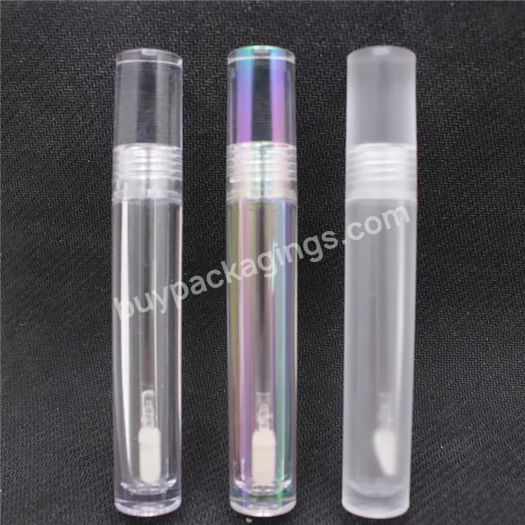 5ml 7ml Petg Full Hologram Transparent / Frosted Lip Gloss Containers Lip Glaze Empty Tube With Hollow Solid Flat Cap Wand Brush - Buy 7ml Lipgloss Containers Matte Black Gold Silver Private Led Light Up Lip Gloss Tube With Light And Mirror,Spiral Li