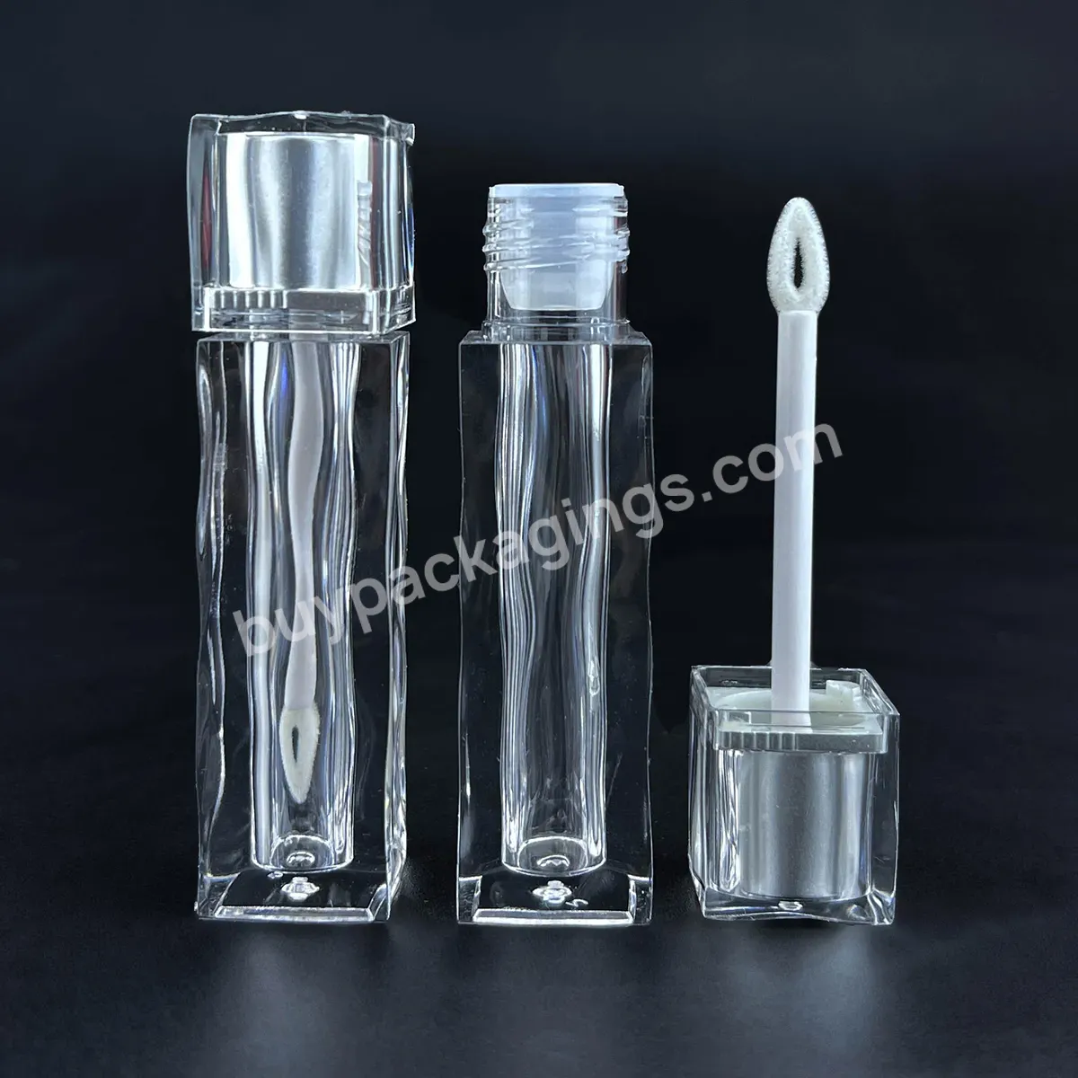 5ml Empty Plastic Unique Lipgloss Containers Tube With Heart-shaped Brush Clear Lipgloss Tubes With Box And Logo - Buy Square Transparent Frosted Heart Brush 5ml Red And Black Lip Gloss Tube,Heart Lip Gloss Container Bottle Tube Packaging Wholesale L