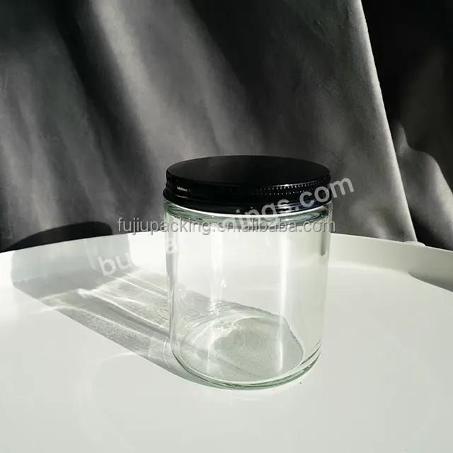 5oz Food Grade Glass Containers Candle Storage Jars With Screw Lid - Buy Food Grade 8 Oz Candy Glass Holder,Glass Candle Container With Lid,Round Wide Mouth Storage Jar.