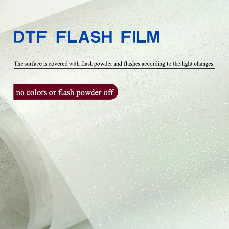 60cm*100m Glitter Dtf Designed Transfer Sheet 75u Thickness Single-sided Release Pvc Pet Film