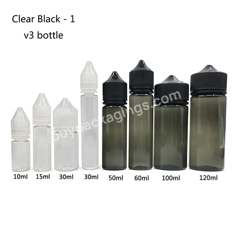 60ml 100ml 120ml Black Unicorn Dropper Bottle Pet Plastic V3 Liquid Juice Bottle