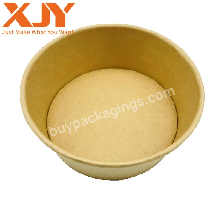 685 Ml Disposable Food Container Brown Kraft Paper Bowl Soup Salad Bowl With Paper Lid For Existing Sale