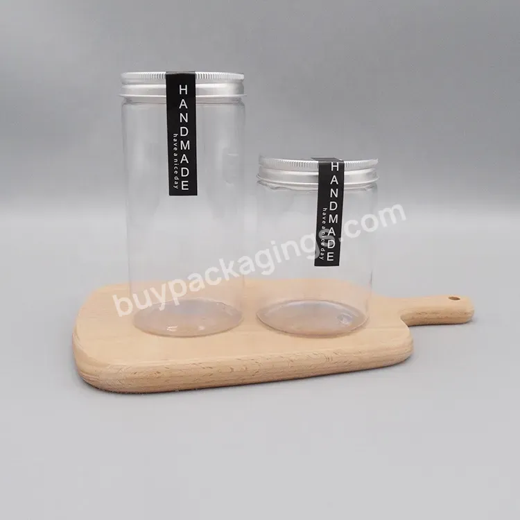 68mm Neck Size Slim Tall 500ml 16oz Empty Clear Transparent Jar Pet Plastic Food Jar For Candy Sugar Powder