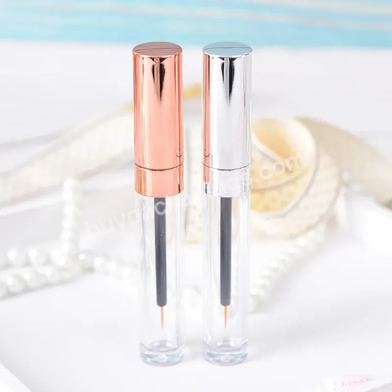 6ml Clear Eyelash Liquid Packing Container With Rose Gold / Silver Empty Eyeliner Tube - Buy Eyeliner Tube Empty,Eyeliner Tube Clear,Eyeliner Container.