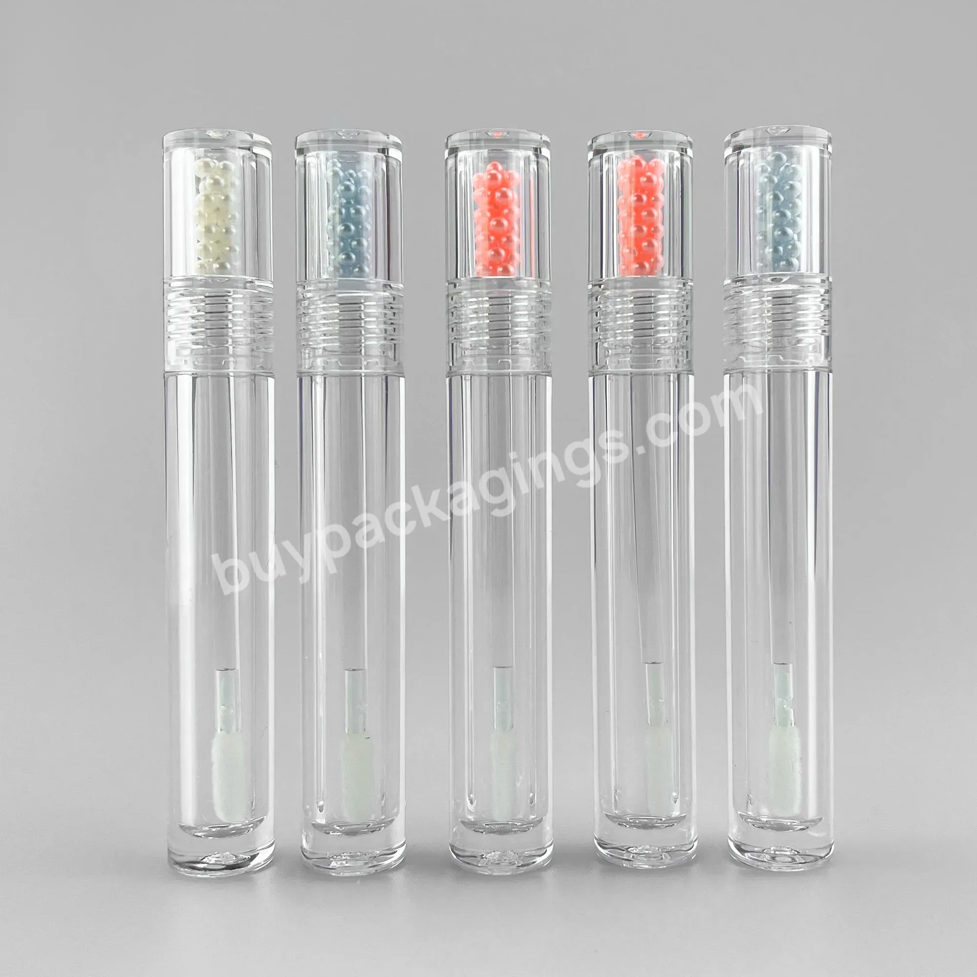 6ml Empty Transparent Lipgloss Tube Custom Logo Cosmetic Packaging Pink Lip Gloss Tube With Boxs - Buy Round 6ml Full Clear Lip Gloss Tube With Wand Custom Logo Private Label Lip Gloss With Box,Cosmetics Lipstick Screen Printing With Wand,Custom Luxu