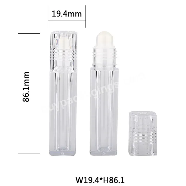 6ml Square Shape Clear As Acrylic Plastic Roll On Bottle With Pp Roller For Lip Gloss - Buy 6ml Empty Lip Gloss Acrylic Plastic Roller Bottle,Pp Deodorant Roller On Attar Bottles For Mosquito,6ml Square Straight Side As Roller Bottle.