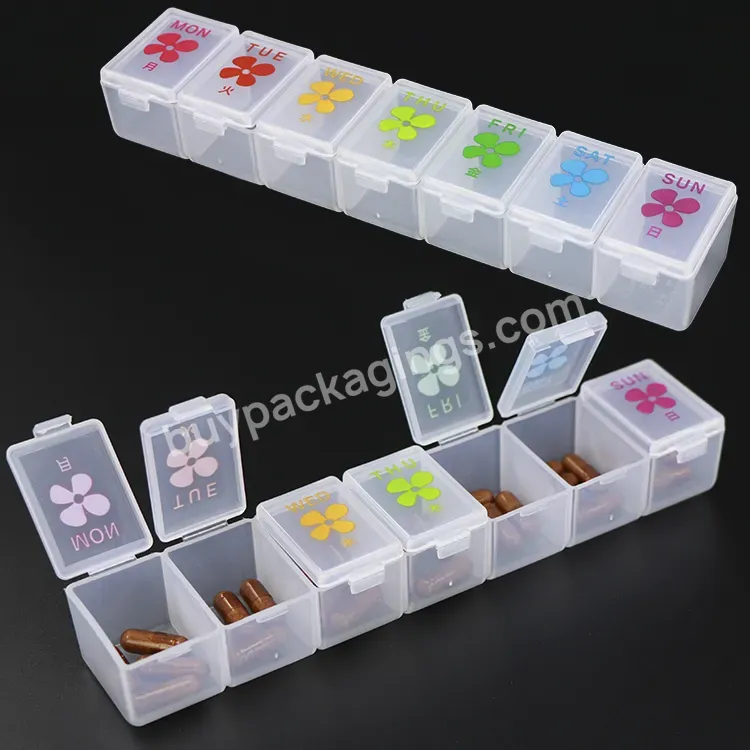 7 Day Plastic Vitamin Pill Box Pill Case Weekly Medicine Box Portable Pill Box 7-day Mediplanner Medicine Cases Tablet Organizer