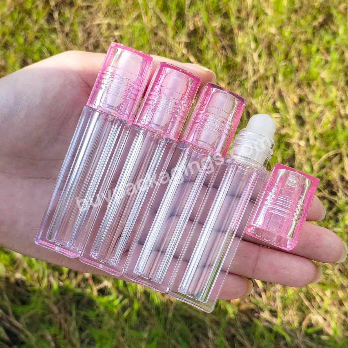 7ml Square Lip Oil Tubes Plastic Container Roll On Lipgloss Tubes Empty Round Roll On Lip Gloss Container Custom Logo