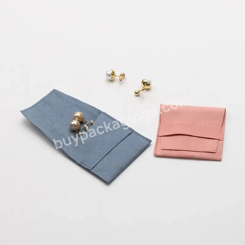 8*8cm Custom Deboss Printed Logo Pink/blue Microfiber Envelope Earring Ring Gift Jewelry Pouch - Buy Microfiber Jewlery Pouch,Jewelry Envelope Pouch,Envelope Pouch Jewelry.