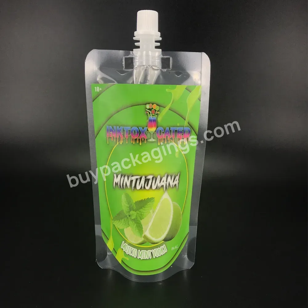 8oz Wine Food Sample Plastic Packaging Clear Stand Up Liquid Pouches With Spout - Buy Stand Up Pouch With Spout,Liquid Pouch With Spout,Clear Pouches With Spout.